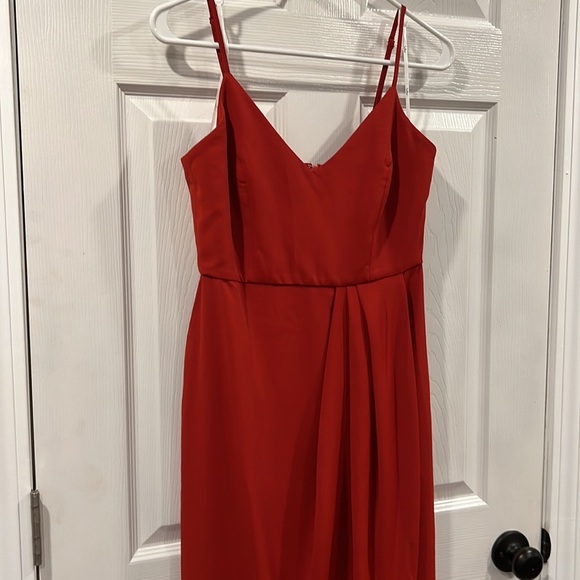 Lulus Reinette Rust Red Midi Dress Size Small - Picture 5 of 14